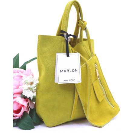 Marlon Mini Shopper bőr kézitáska mustár sárga színű