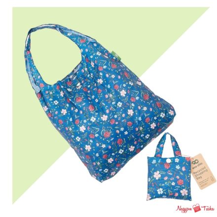 Összehajtható bevásárló táska mezei vadvirágok kék